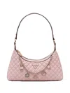Guess Usa Everlee Quilted Charm Chain Shoulder Bag In Pink