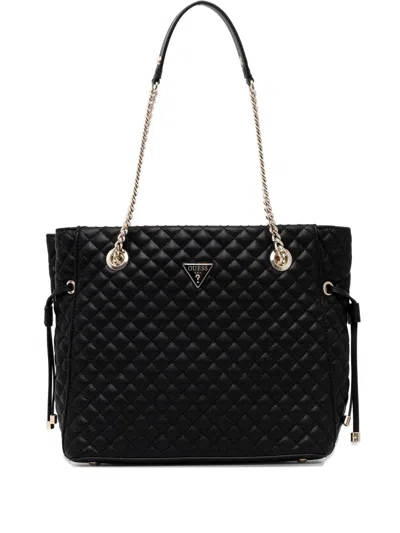 Guess Usa Everlee Quilted Shoulder Bag In Black