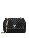 Guess Usa Everlee Quilted Shoulder Bag In Black