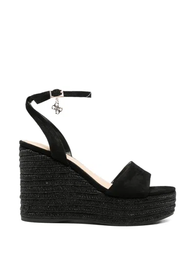 Guess Usa Everly2 Heeled Sandals In Black