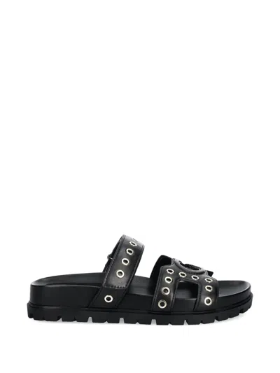 Guess Usa Eyelet-detail Sandals In Black