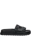 Guess Usa Fabio Quilted Flat Sandals In Black