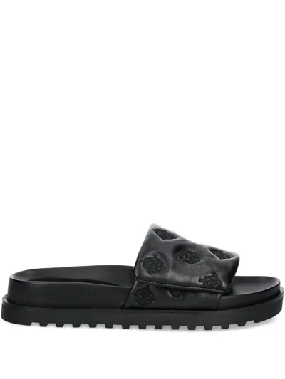 Guess Usa Fabio Quilted Flat Sandals In Black