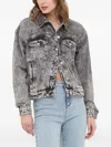 Guess Usa Faded-effect Denim Jacket In Gray