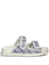 Guess Usa Fadeliza Double-strap Flat Sandals In White