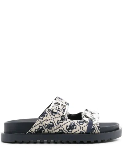 Guess Usa Fadey Chain-detail Slides In Blau