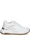 Guess Usa Farrea Faux Fur-trim Sneakers In White