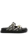 Guess Usa Fatema Chain-link Slides In Black