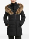Guess Usa Faux-fur Hooded Coat In Black