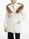 Guess Usa Faux-fur Hooded Jacket In White