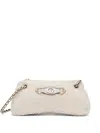 Guess Usa Faux-fur Shoulder Bag In Neutrals