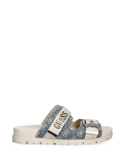 Guess Usa Faxona Logo-print Buckle-fastening Sandals In Multi