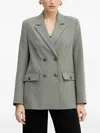 Guess Usa Fiona Double-breasted Blazer In Gray