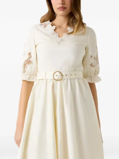 Guess Usa Fit-and-flare Dress In White