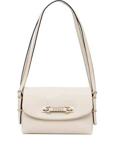 Guess Usa Flap-front Shoulder Bag In Neutral
