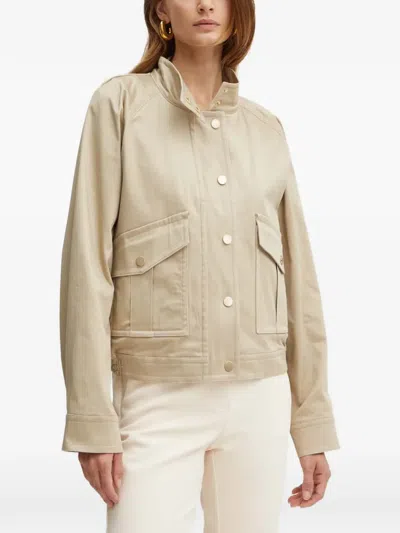 Guess Usa Flap-pocket Military Jacket In Neutral