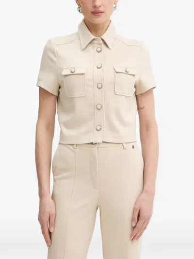 Guess Usa Flap-pocket Buttoned Shirt In Brown