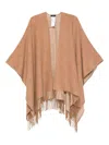 Guess Usa Floral-jacquard Fringed Scarf In Neutral