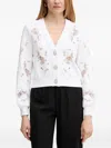 Guess Usa Floral-lace Cardigan In White