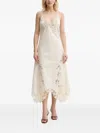 Guess Usa Floral-lace Midi Dress In White