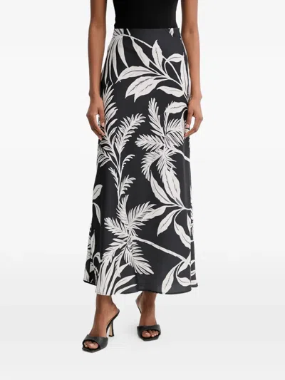 Guess Usa Floral Maxi Skirt In Black