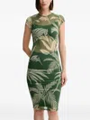 Guess Usa Floral Midi Dress In Green