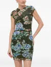 Guess Usa Floral Mini Dress In Green