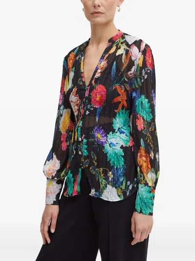 Guess Usa Floral-pattern Long-sleeve Blouse In Multi