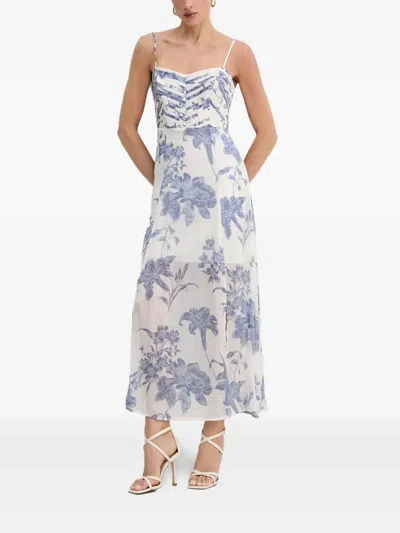 Guess Usa Floral-print Maxi Dress In White