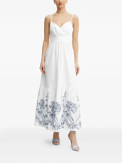 Guess Usa Floral-print Maxi Dress In White