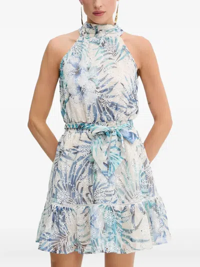Guess Usa Floral-print Mini Dress In White