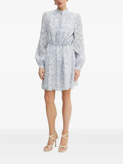 Guess Usa Floral-print Mini Dress In Blue