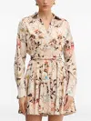 Guess Usa Floral-print Mini Dress In Neutral