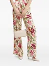 Guess Usa Floral-print Trousers In Neutral