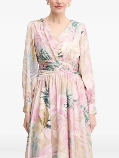 Guess Usa Floral-print V-neck Dress In Multi