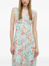 Guess Usa Floral Tassel Dress In Blue