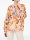 Guess Usa Floral Tie Blouse In Multi
