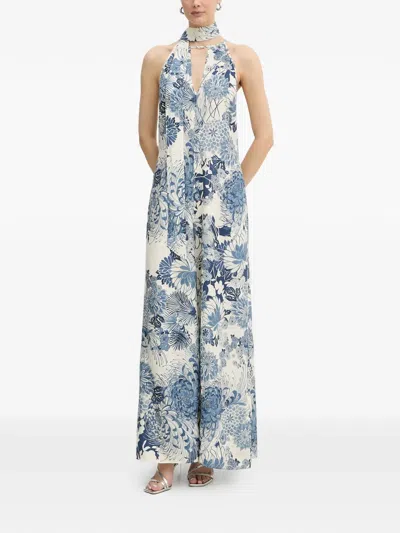 Guess Usa Floral-print Halterneck Maxi Dress In Multi