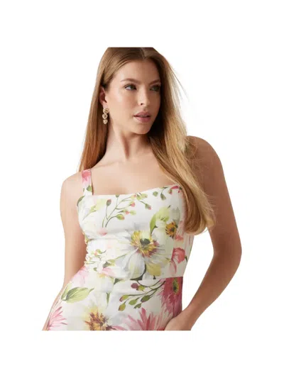 Guess Usa Floral-print Ruffled Dress In White