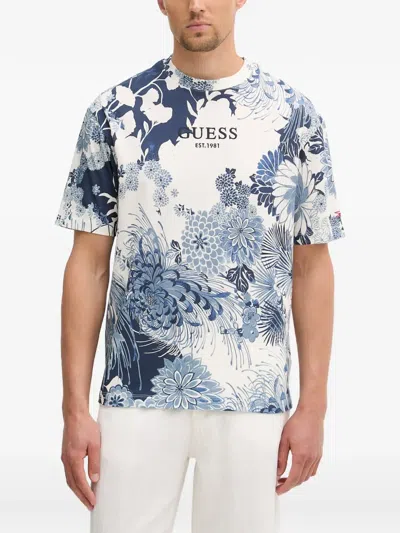Guess Usa Floral-print T-shirt In Multi