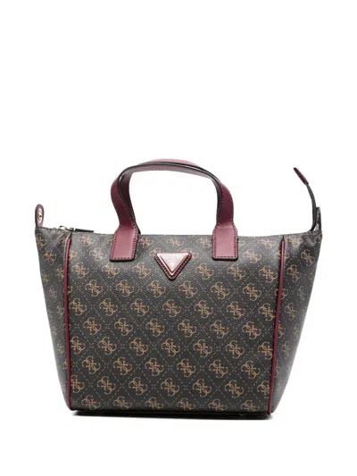 Guess Usa Follie Logo-pattern Tote Bag In Brown