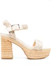 Guess Usa Follyn 120mm Sandals In Neutrals