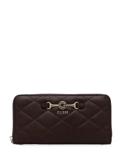 Guess Usa Frances Quilted-finish Wallet In Brown