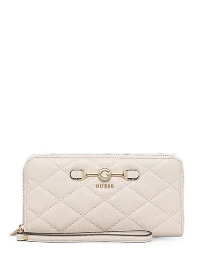 Guess Usa Frances Quilted-finish Wallet In Neutral