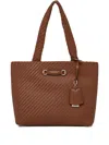 Guess Usa Francy Tote Bag In Brown