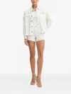 Guess Usa Frayed Denim Jacket In White
