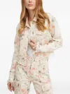 Guess Usa Frayed Floral-print Jacket In Neutral
