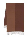 Guess Usa Fringed Patterned Scarf In Brown