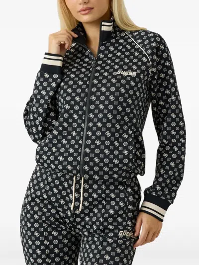 Guess Usa Full Zip Scuba Sweatshirt In Black