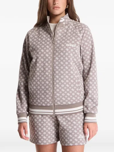 Guess Usa Full-zip Scuba Sweatshirt In Gray